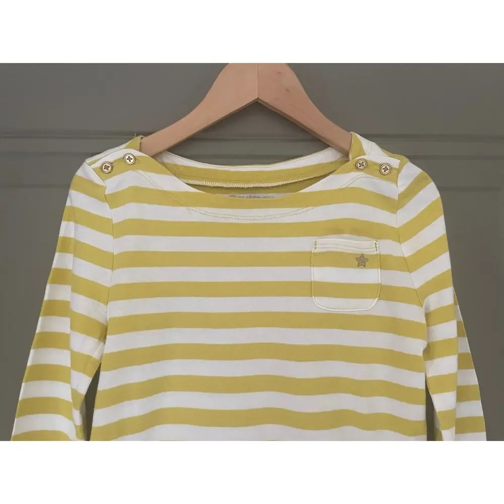 Osh Gosh Yellow Striped 3/4 length Sleeve shirt to match skirts 7